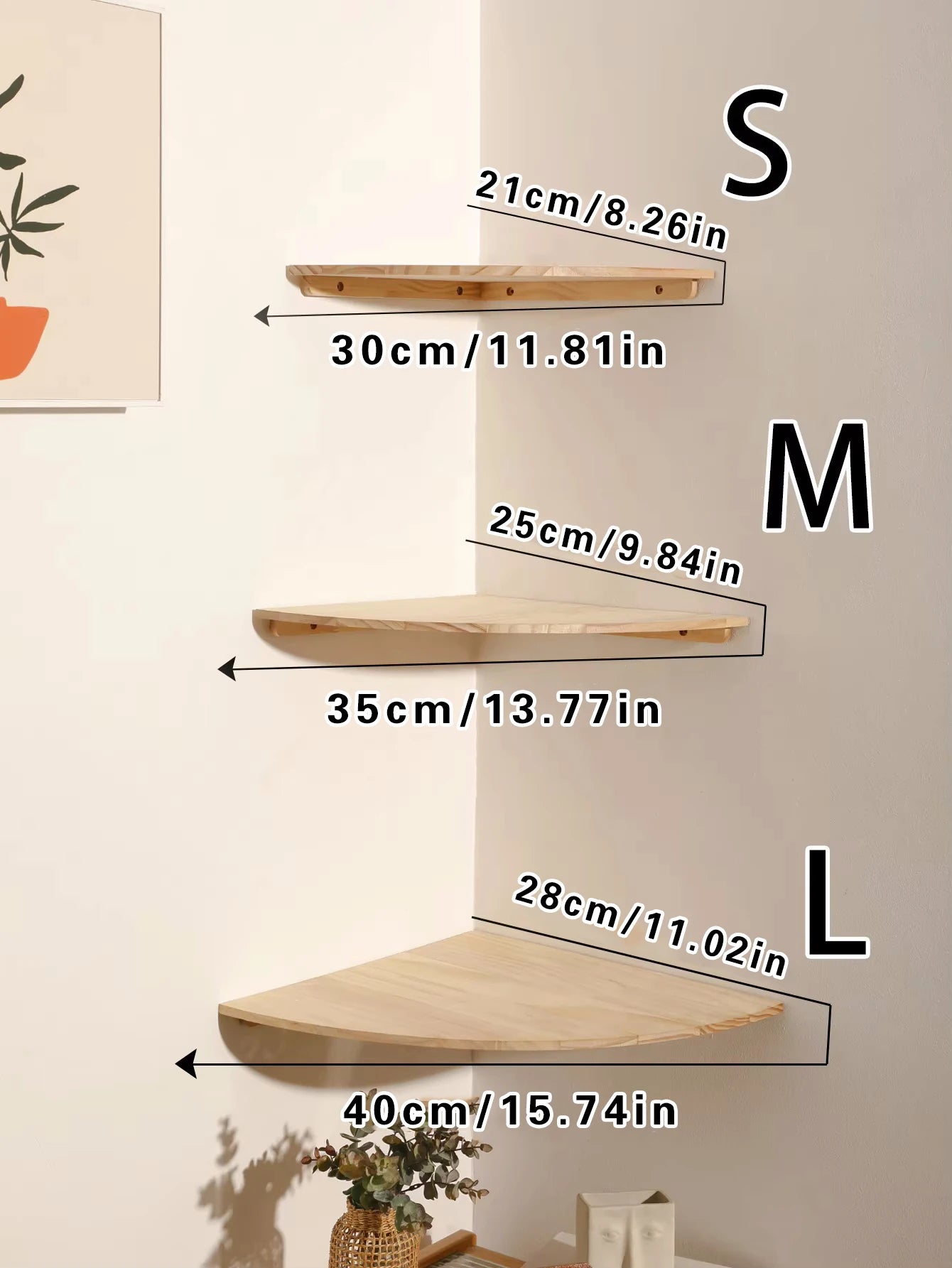 Scalloped Corner Floating Shelf