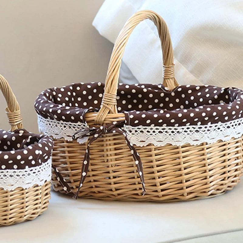 Hand Woven Wicker Picnic Basket