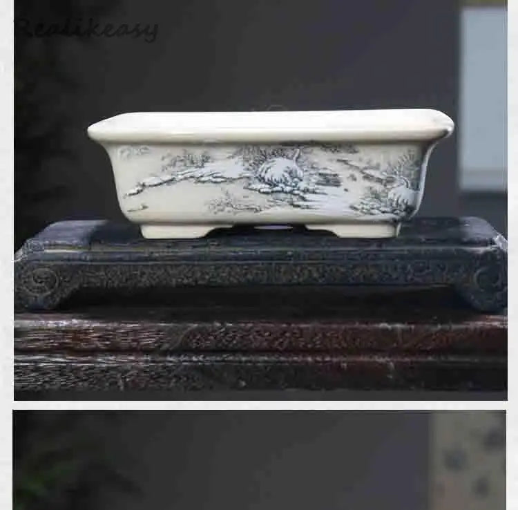 6Size Purple Sand Flower Pot Ceramic Bonsai Pot Handmade