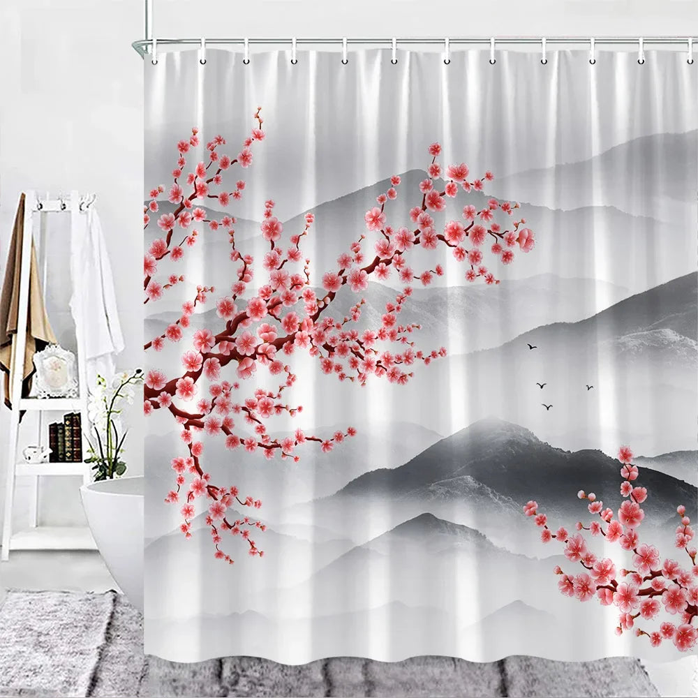 Japanese Sakura Shower Curtain
