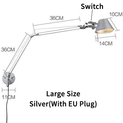 Modern LED Wall Lamp Telescopic Swing Arm E27 Living Room Sconce