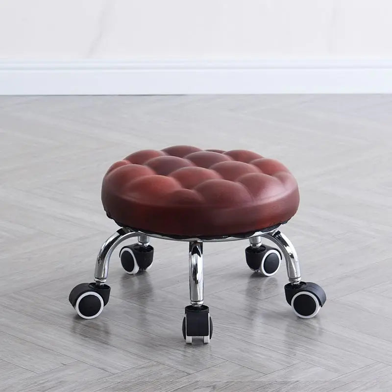 Household wheeled floor-cleaning chairs, wheeled seam sealing stools, low stools, rotating nail and pedicure round stools  스툴