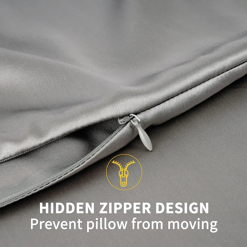 100% Natural Mulberry Silk Pillowcase with Hidden Zipper Double Sided