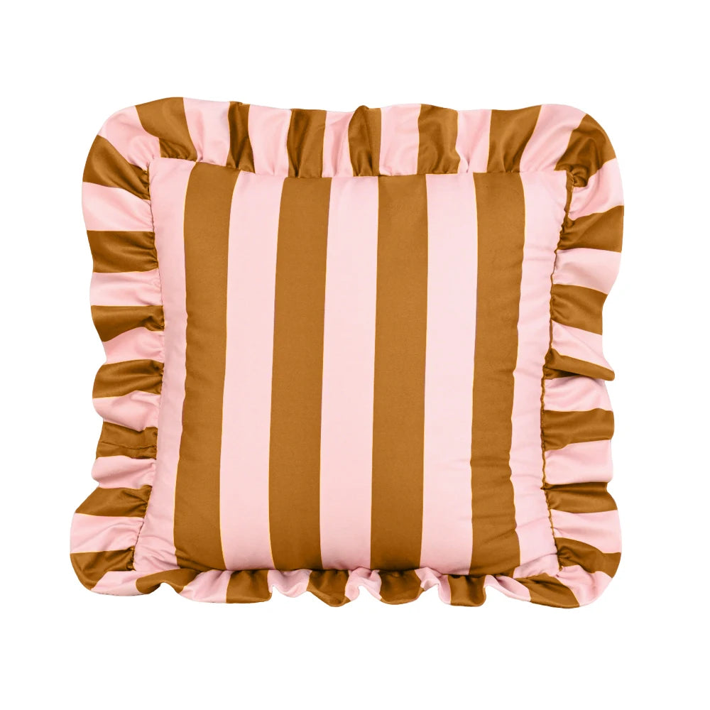 1PC Striped Lace Velvet Pillowcase 18X18Inch Pillowcases Soft Cozy