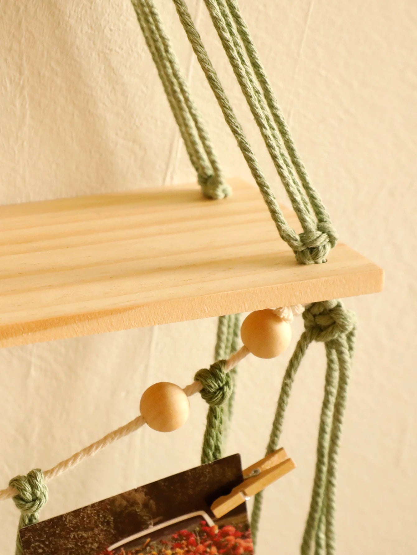 Leaf Macrame Floating Shelf