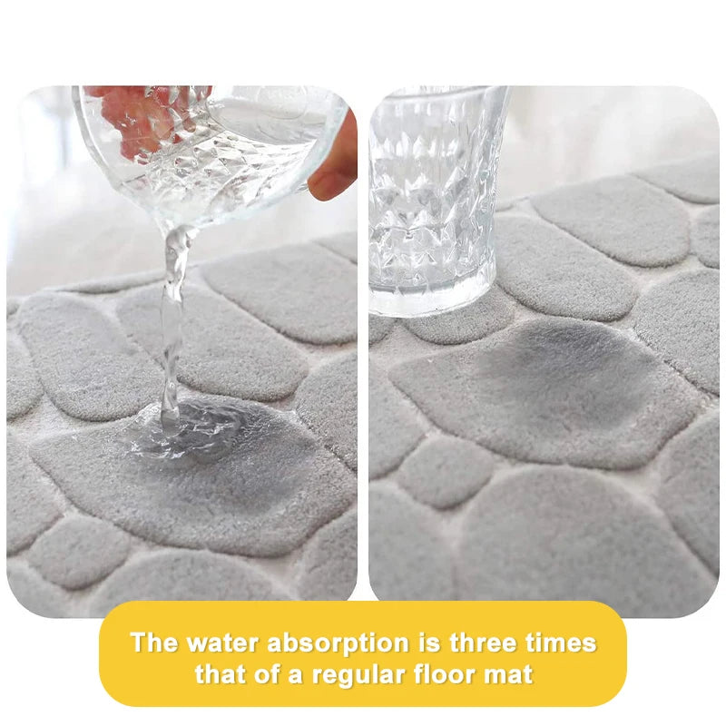 3PCS Set Bath Mats Nonslip Soft Quick Dry Bathroom Soft Rugs Water
