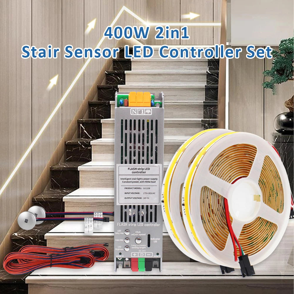5M 10M 15M WS2811 COB Running Water Strip Light for 24V 400W PIR Motion