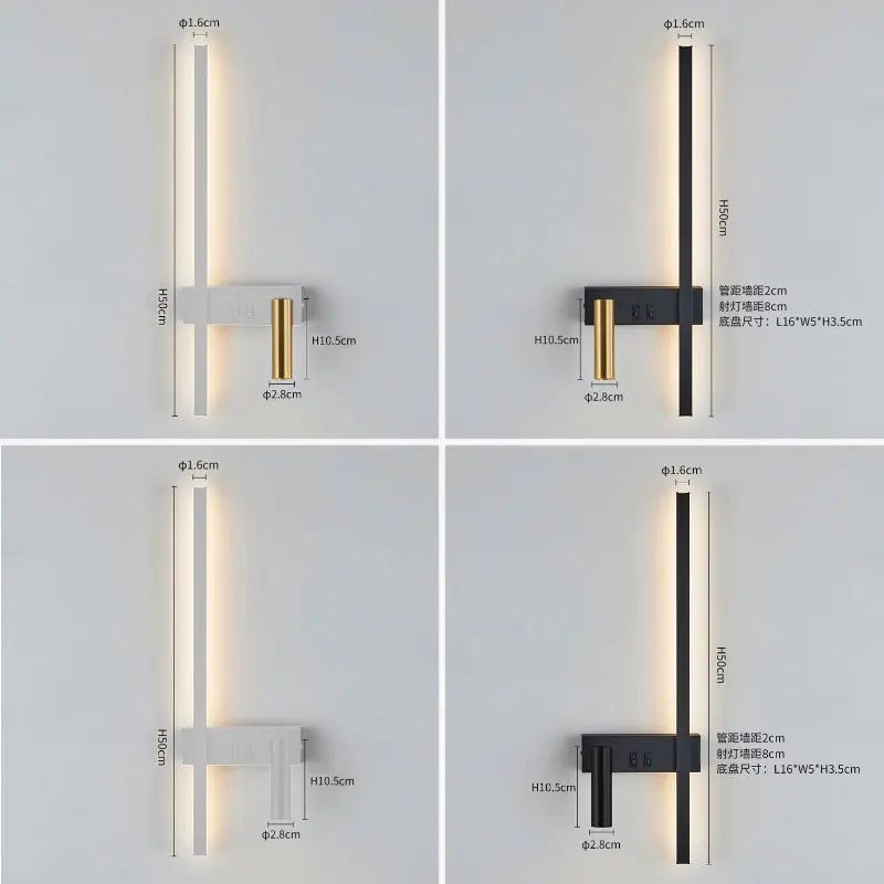 Wall lamp Nordic modern black and white minimalist living room sofa
