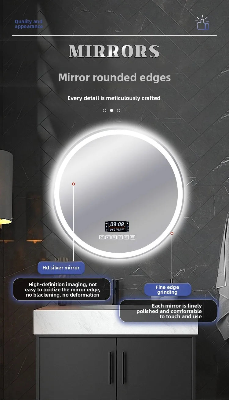 Smart Anti-Fog Round Vanity Mirror