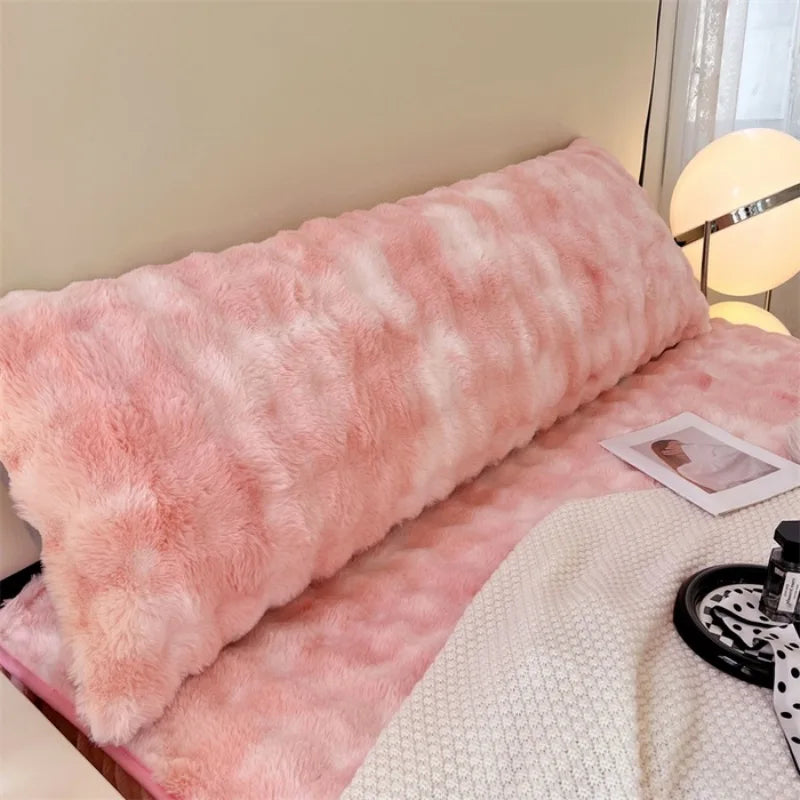 Solid Color Plush Long Pillowcase Cushion Cover