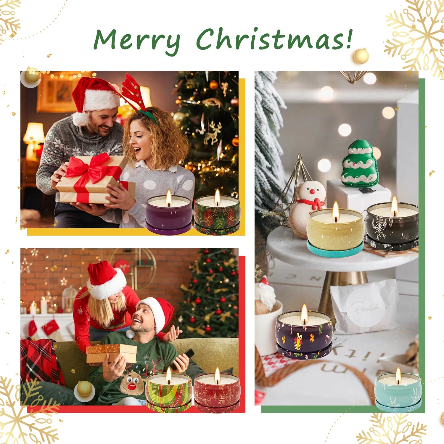 6/12packs of scented candles, Christmas candles, candles, 2.5 ounces