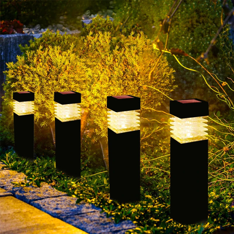 Square Solar Ground Lantern for Garden Pathways