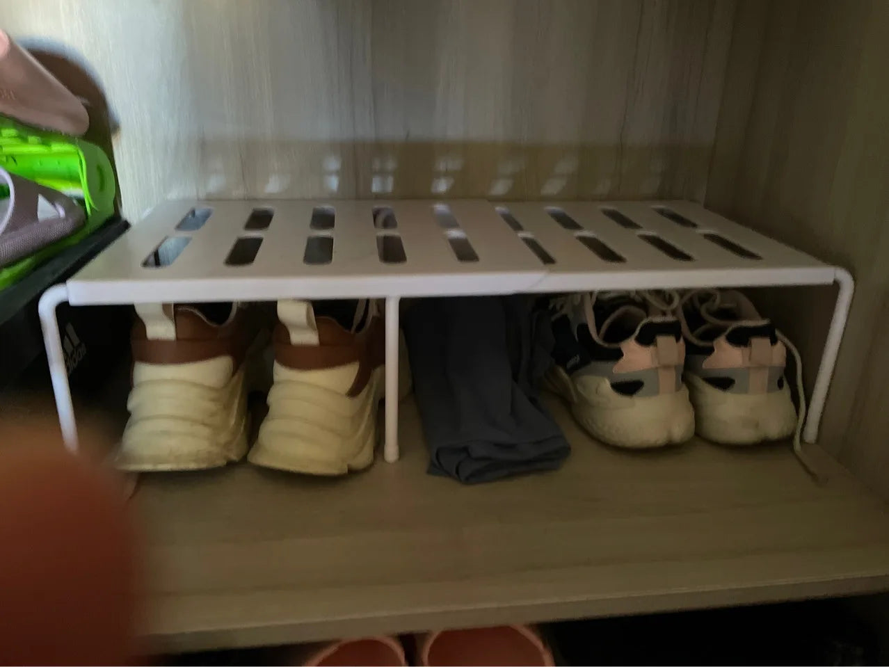 ABS Shoe Rack Extensible Shoe Hanger Storage Space Saving Shelf Telescopic Storage Rack Household Kitchen Cabinet Organizer
