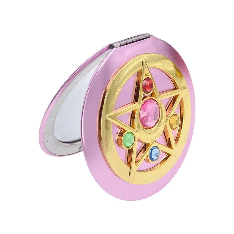Portable Crystal Star Folding Makeup Mirror