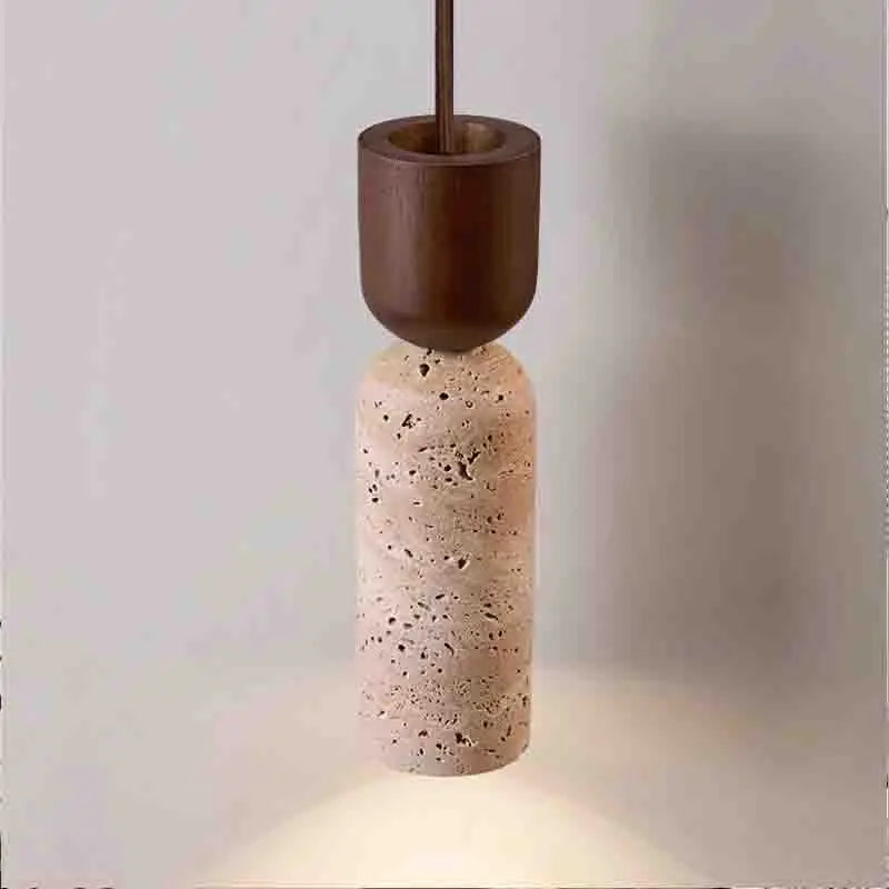 Cream Stone Tube Pendant Light