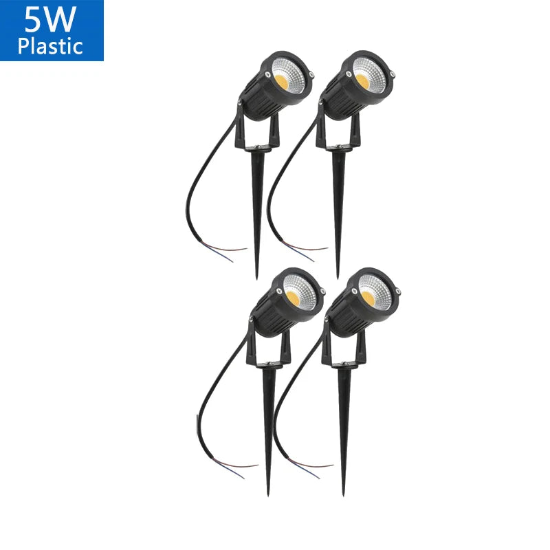 LED Garden Lawn Spike Light Set