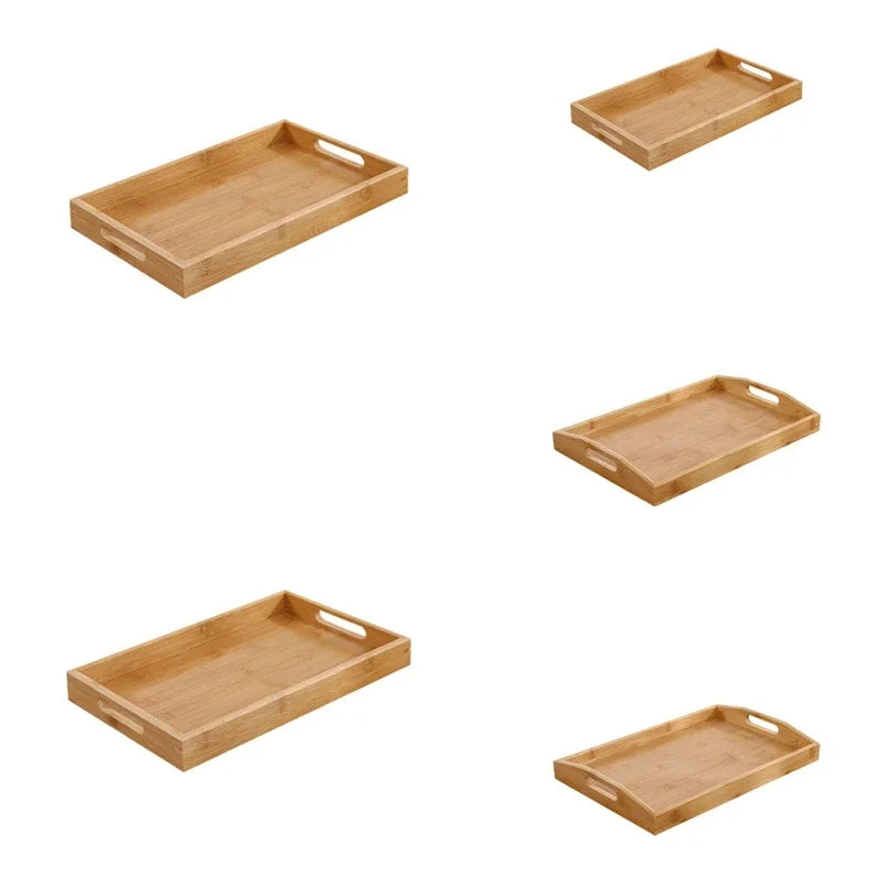 Bamboo Serving Tray With Handles