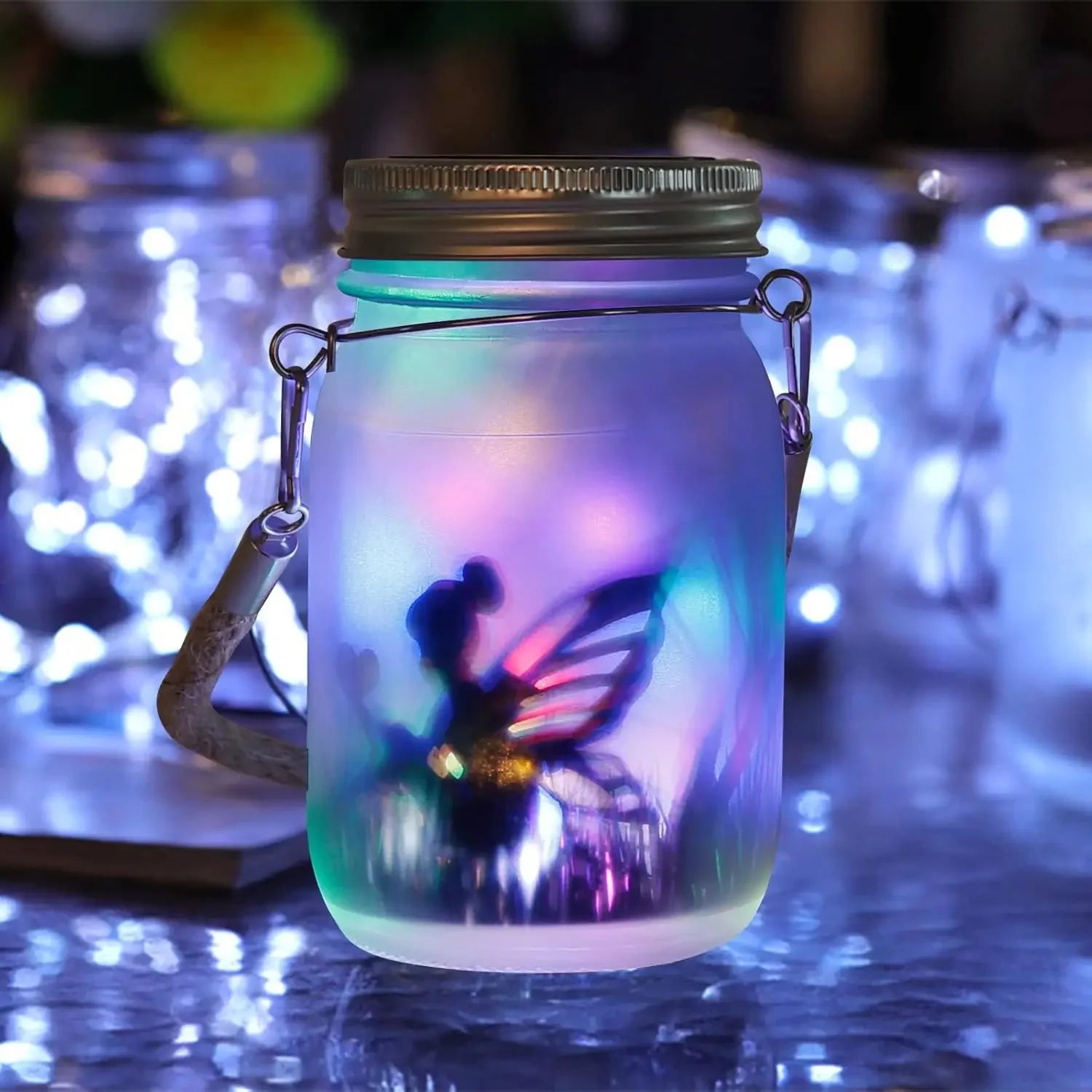Solar Mason Jar Fairy Light Lantern