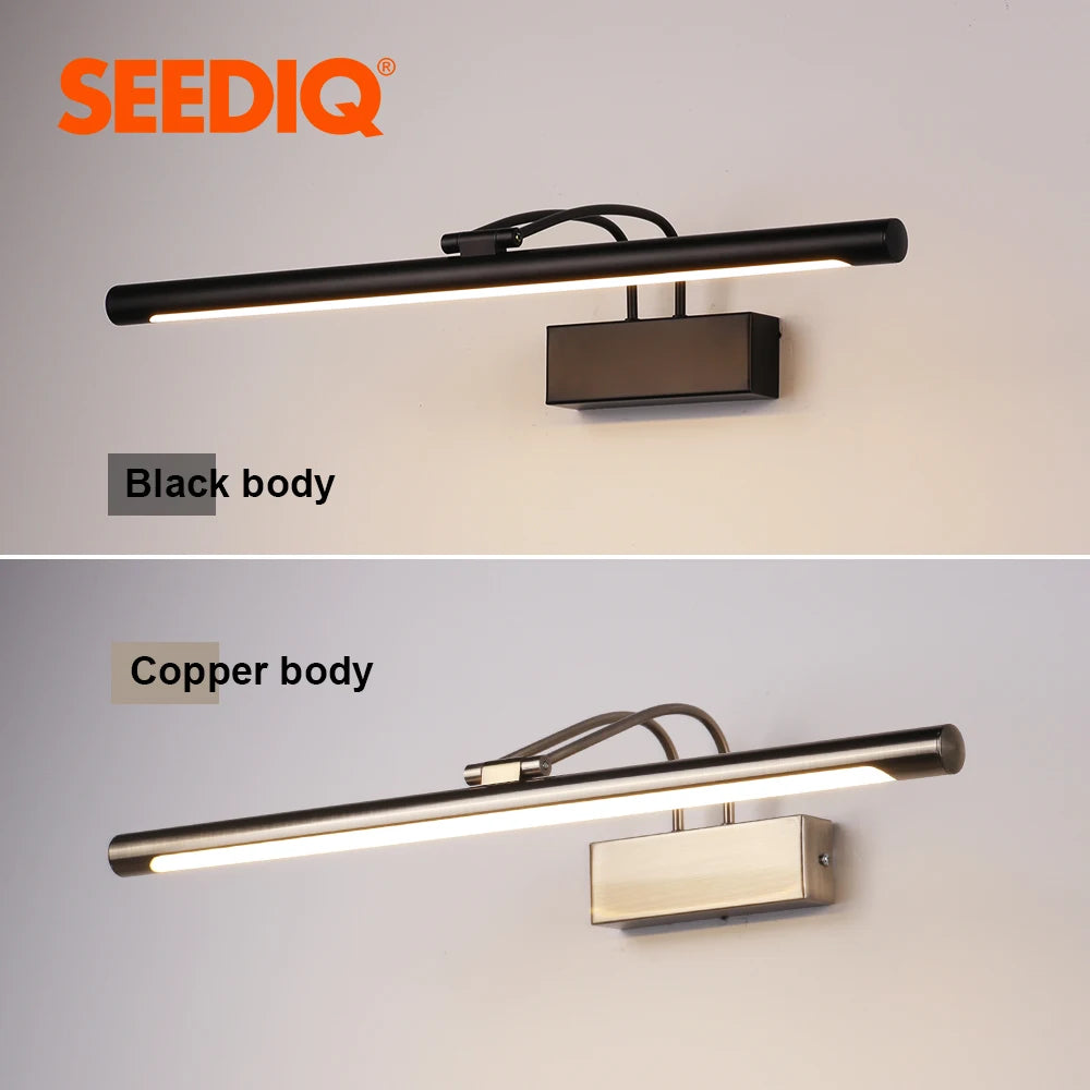 Led Bathroom Wall Light Black Copper AC85-265V Interior Wall Lamp