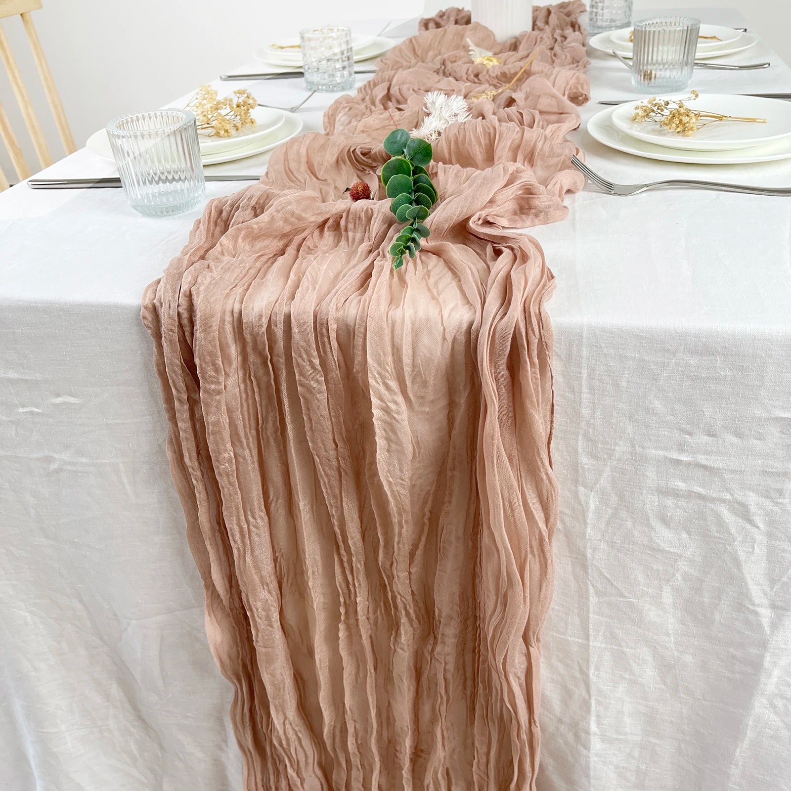 Gauze Cheesecloth Table Runners Set of 6