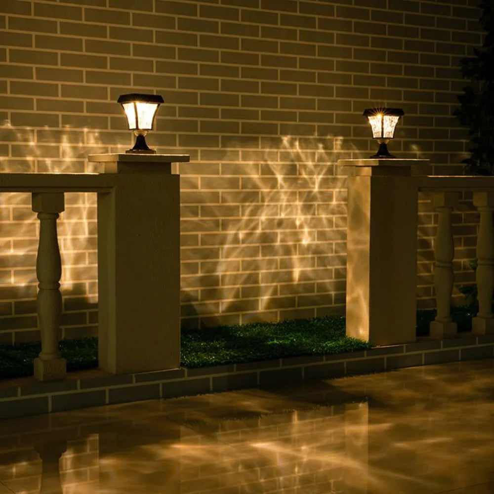 Outdoor Solar LED Post Lamp IP55 Waterproof Garden Fence Light Yard Pillar Lights Gate Fence Wall Courtyard Cottage Solar Lamp