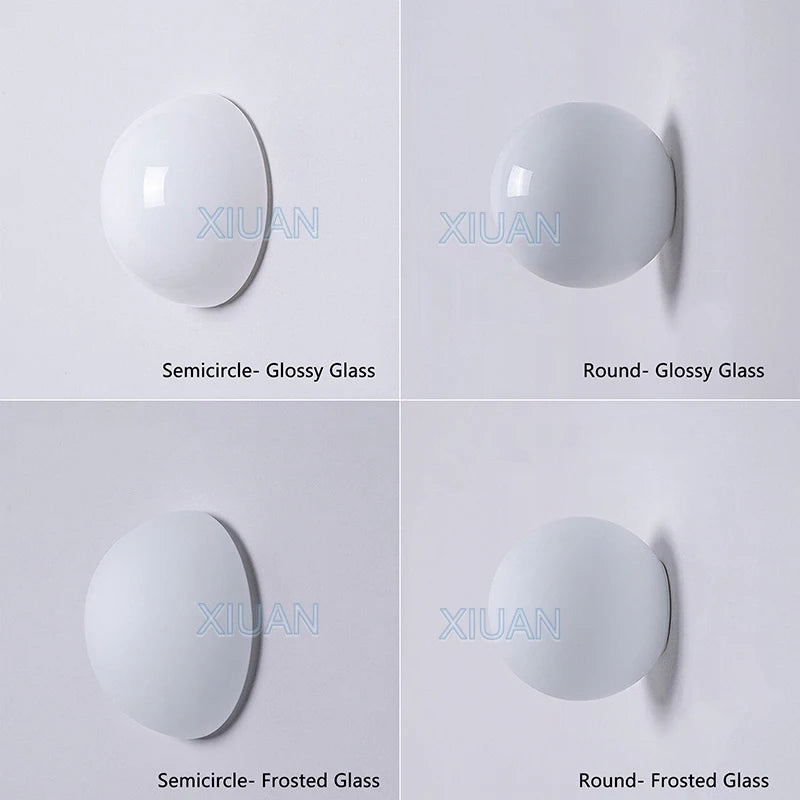 French Bauhaus Glass Ball Wall Lamp