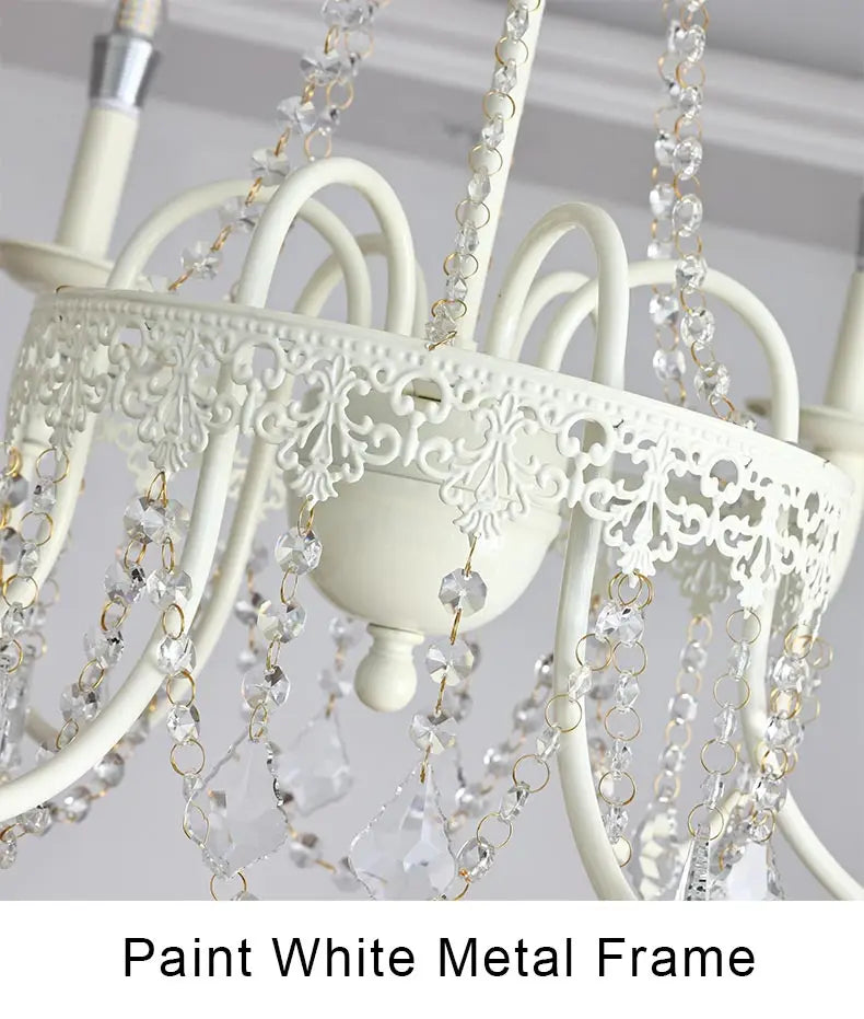 Modern 6-Light Crystal Chandelier LED Ceiling Light with E14 Bulb Base