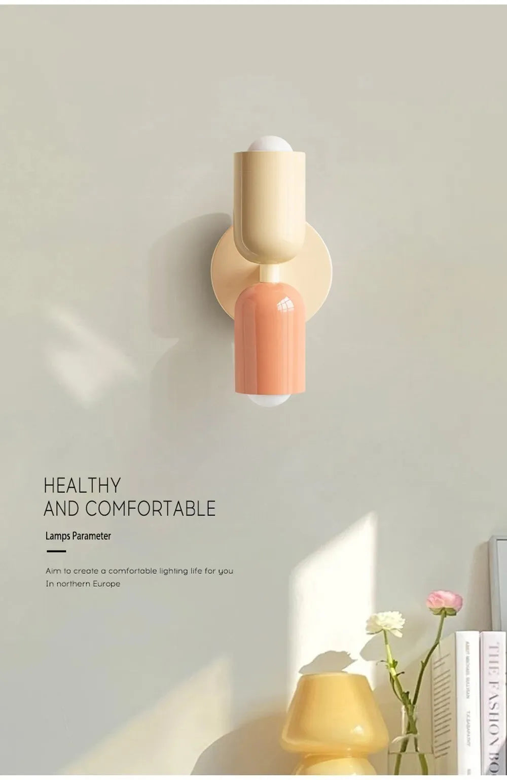 Cream Double Head Wall Lamp