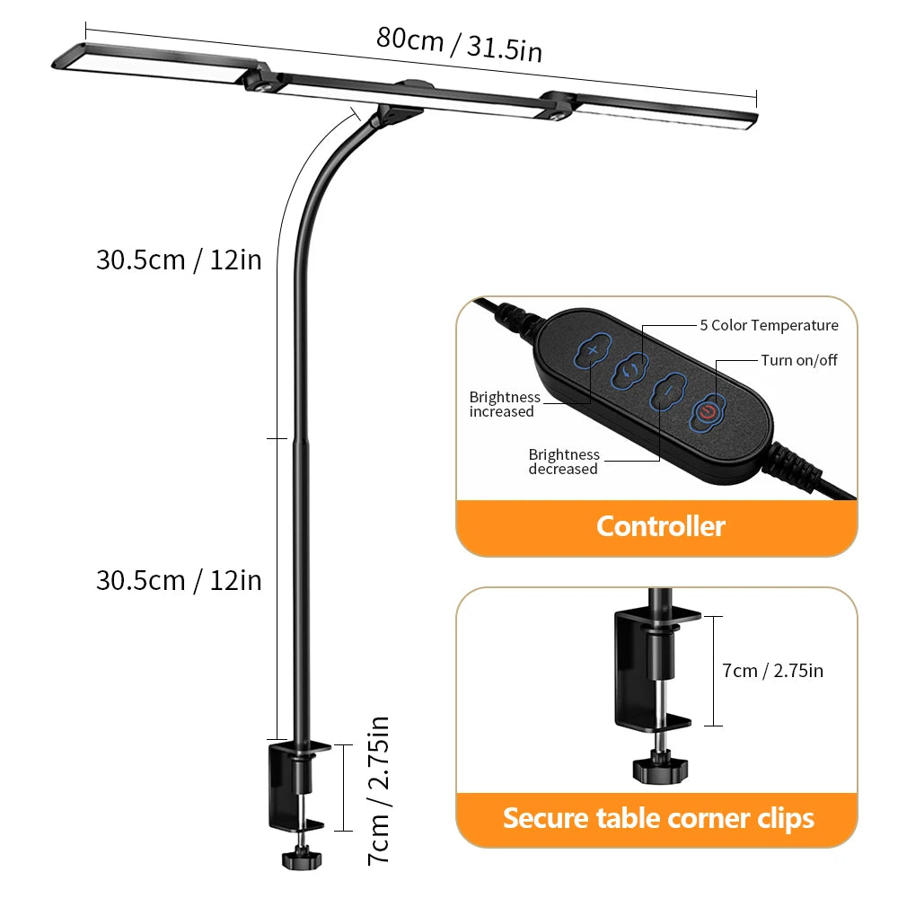 Eye-Care Metal Clip Lamp