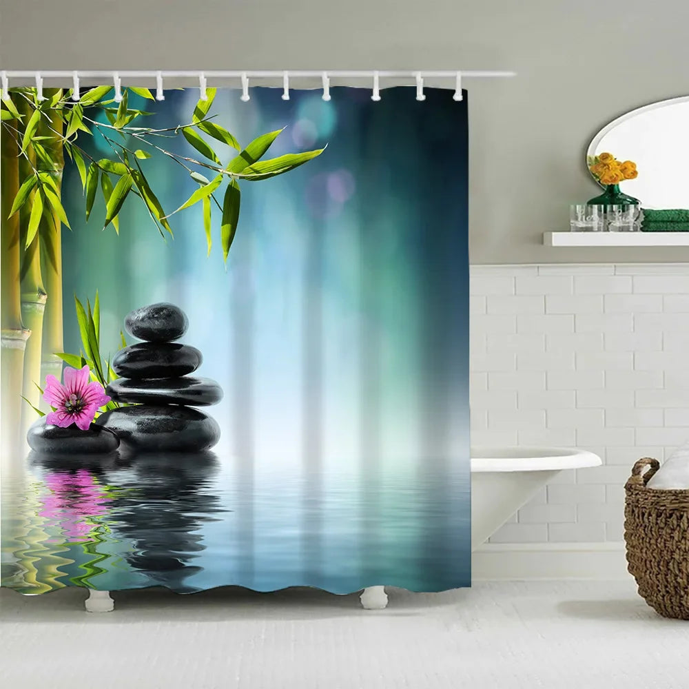 Zen Garden Bamboo Shower Curtain