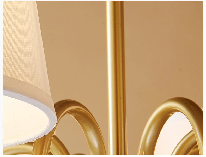 Copper and Fabric Retro Chandelier