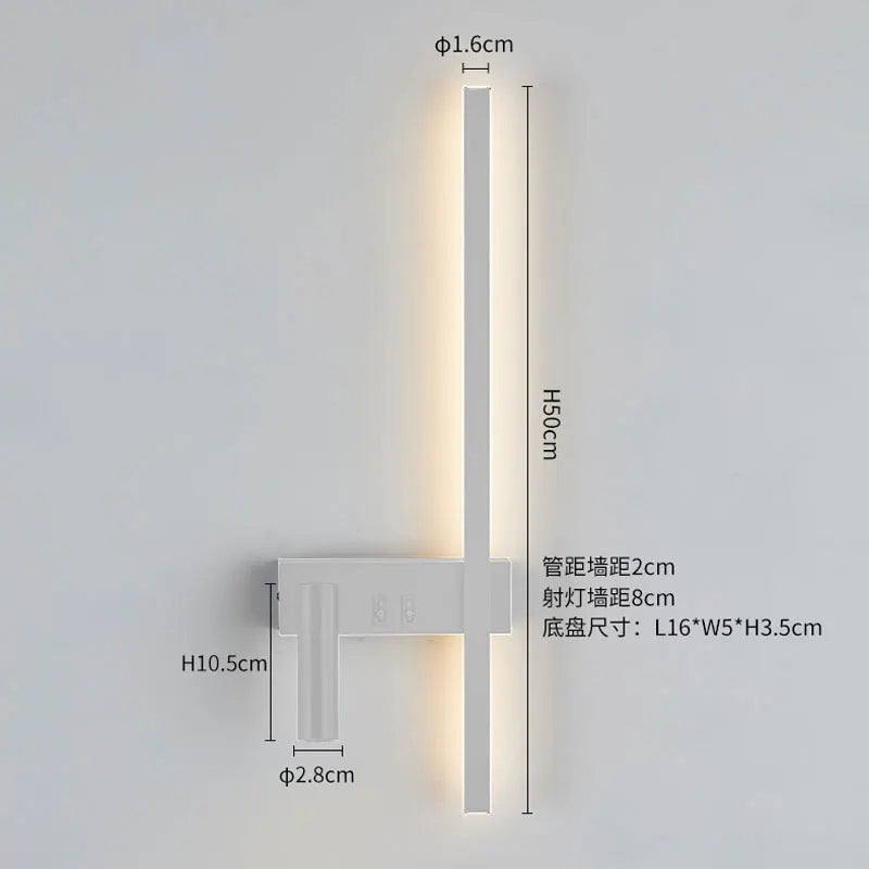 Wall lamp Nordic modern black and white minimalist living room sofa