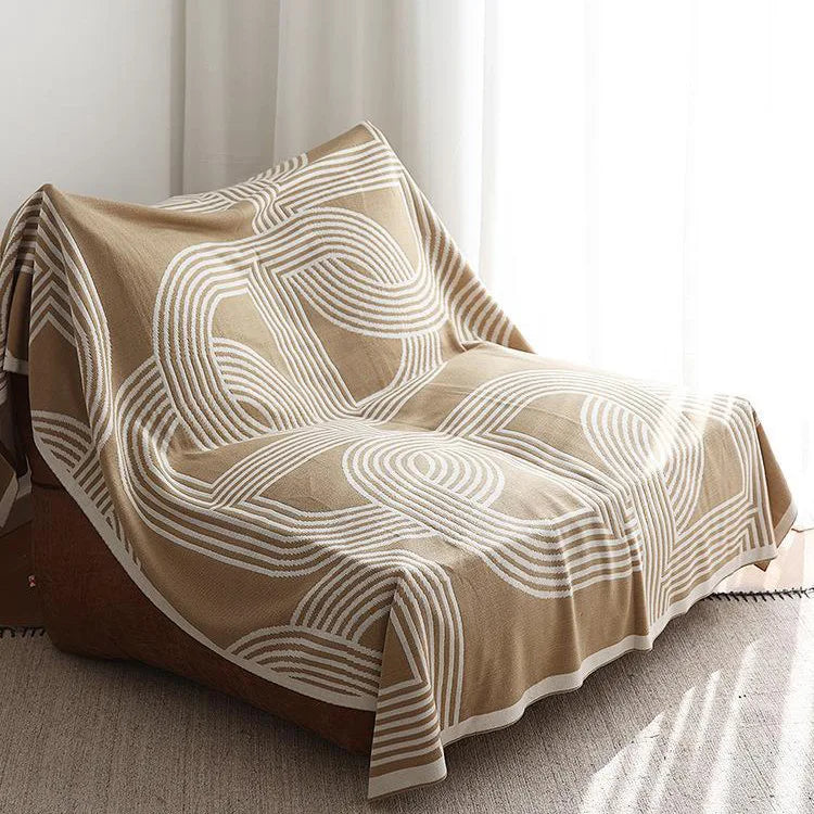 Nordic Geometric Knit Blanket