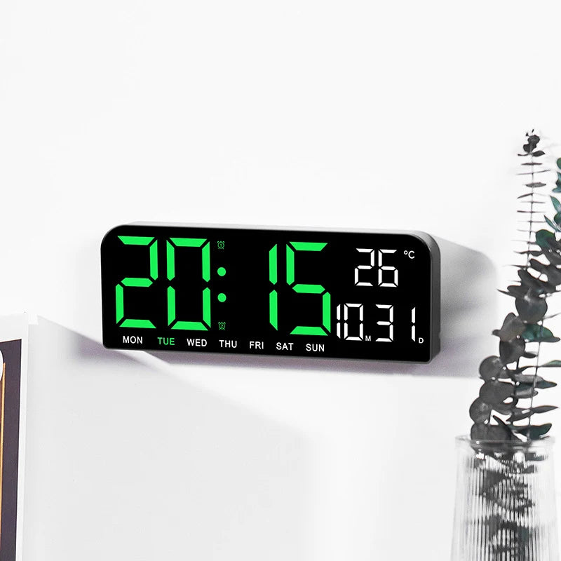 Large LED Digital Wall Clock Temperature Date Week Display