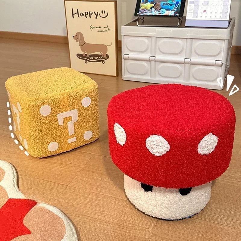Solid Wood Mushroom Stool