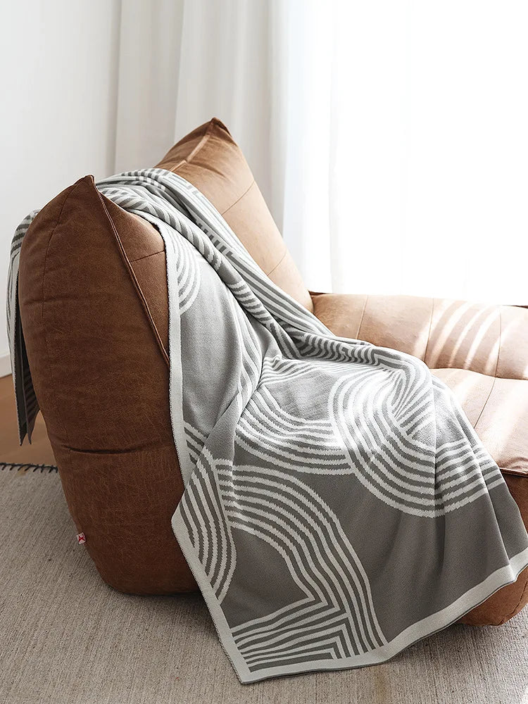 Nordic Geometric Knit Blanket