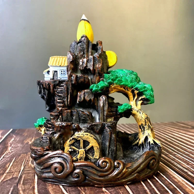 Resin Mountain Backflow Incense Holder
