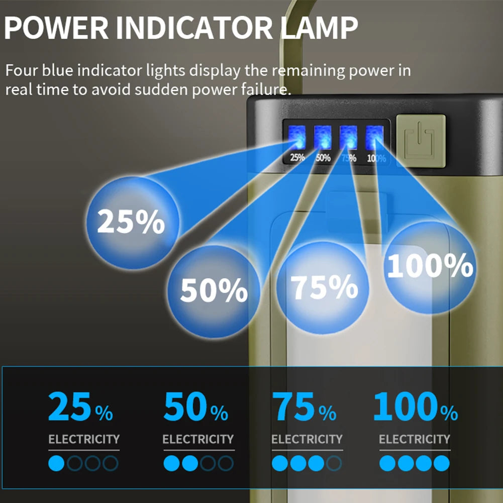 Solar Camping Lantern Foldable Camping Light Waterproof Rechargeable