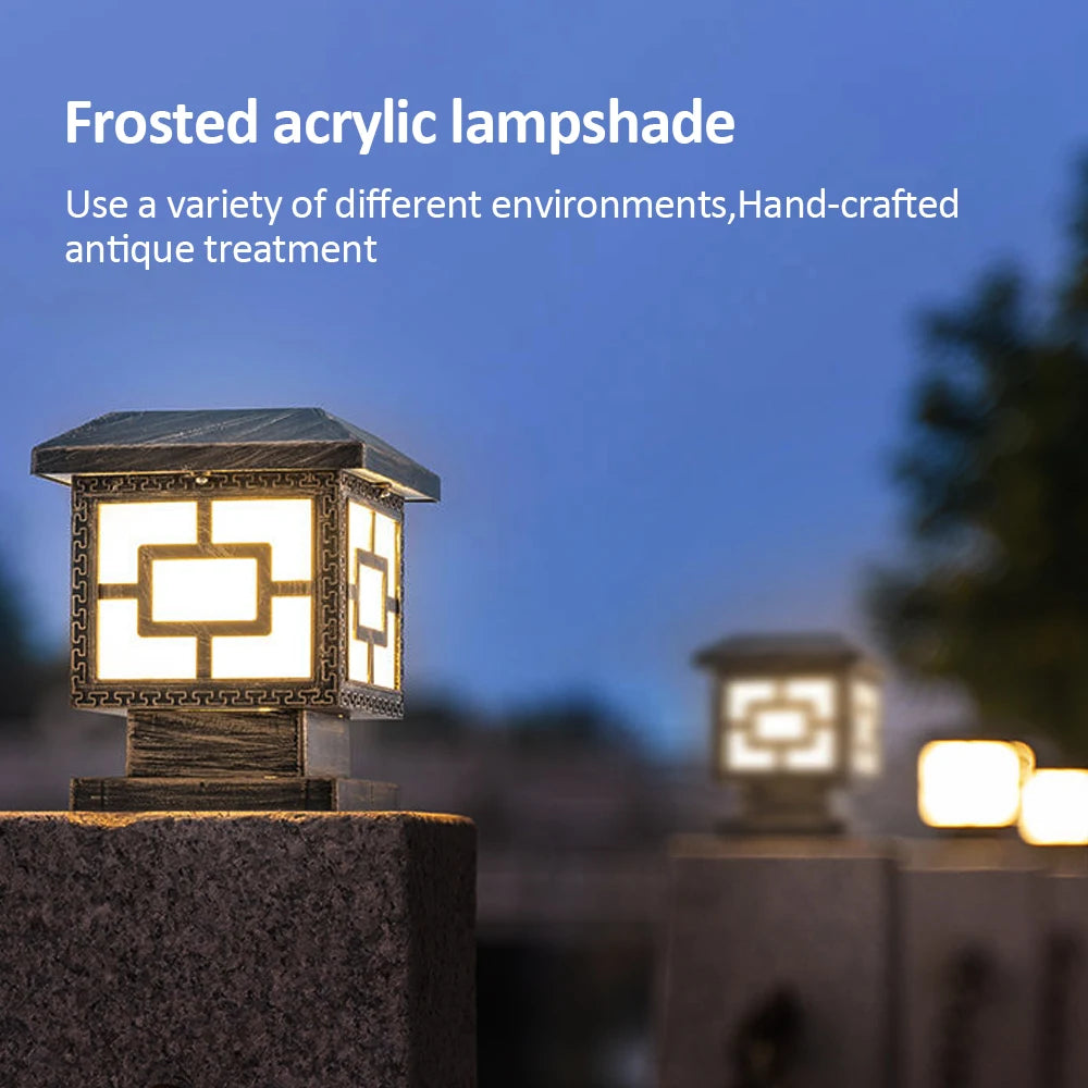 Outdoor LED Solar Stigma Post Cap Lights, Waterproof & 2 Color modes,