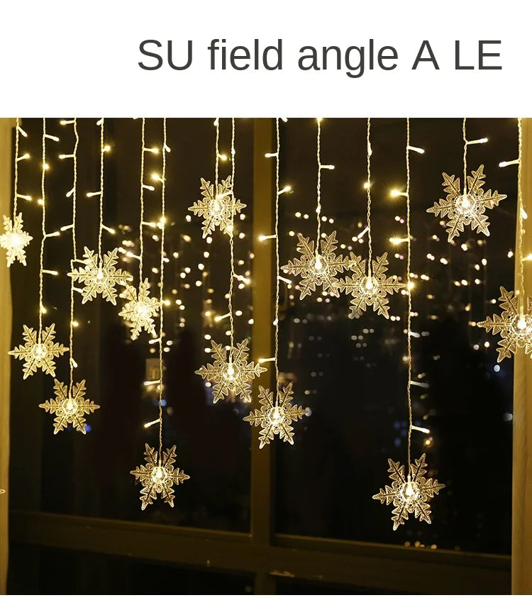 Snowflake LED Curtain Lights 3.2M