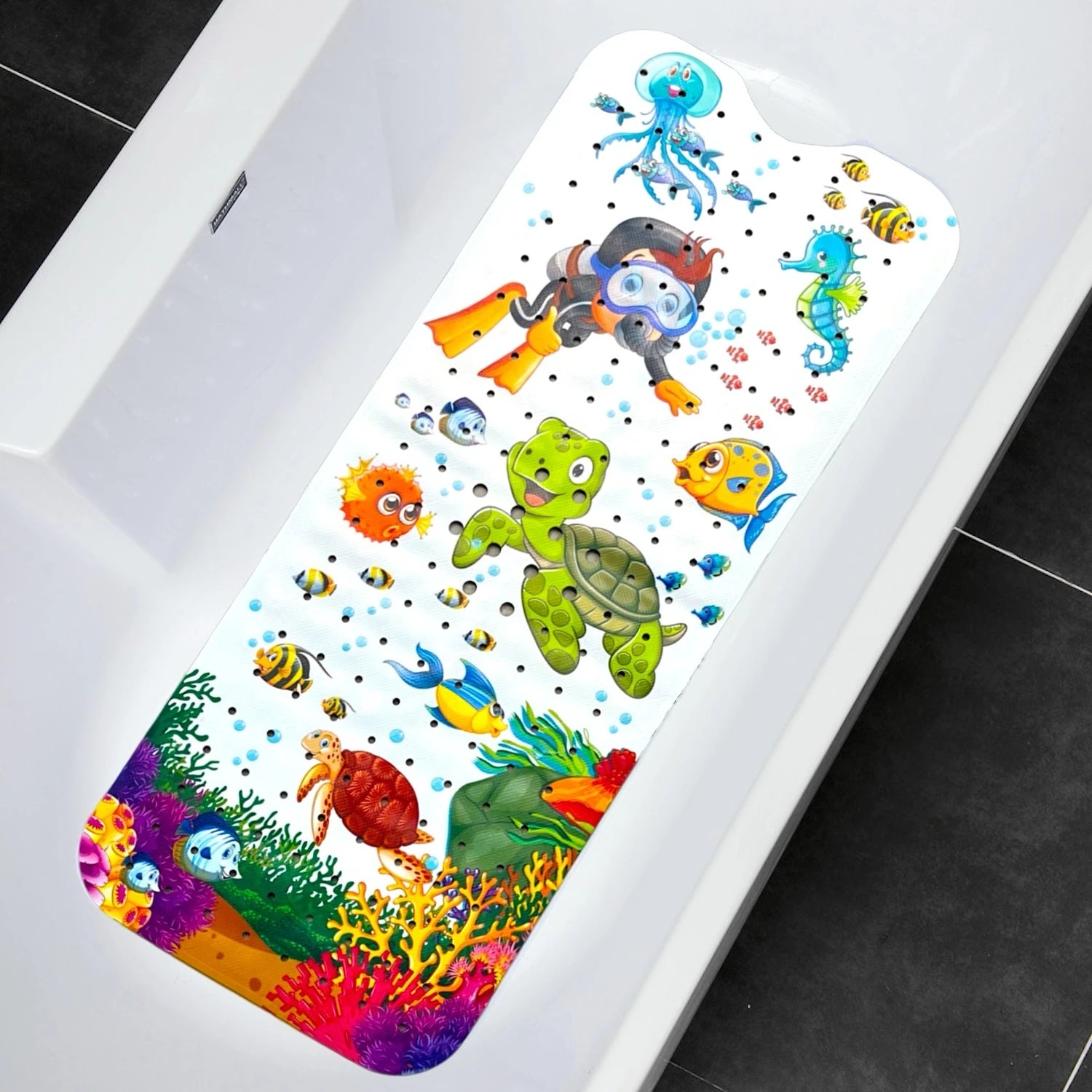 1pc Cartoon Extra Long Bathtub Mat 40x100cm Non Slip Bath Mat