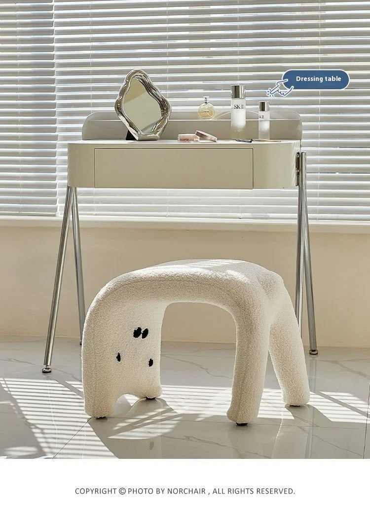 Plush Armless Dressing Chair