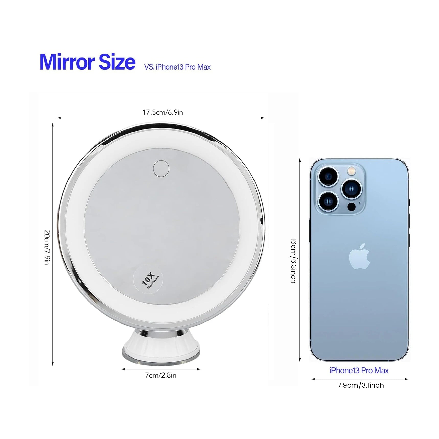 10X Magnifying Suction Makeup Mirror