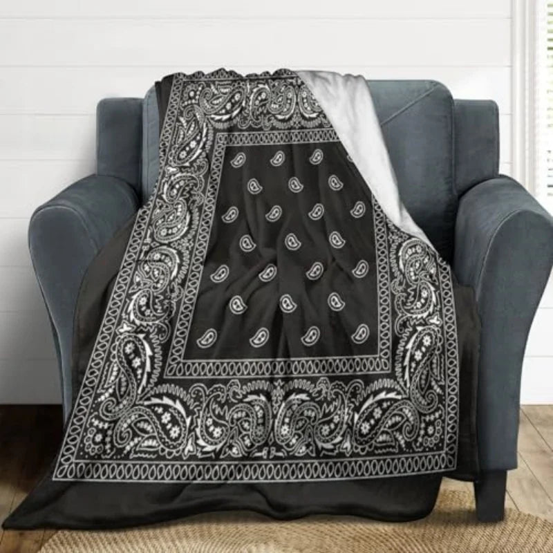 Paisley Bandana Print Throw Blanket