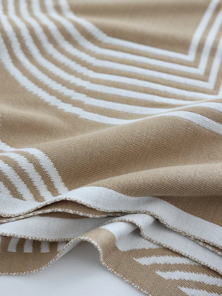 Nordic Geometric Knit Blanket