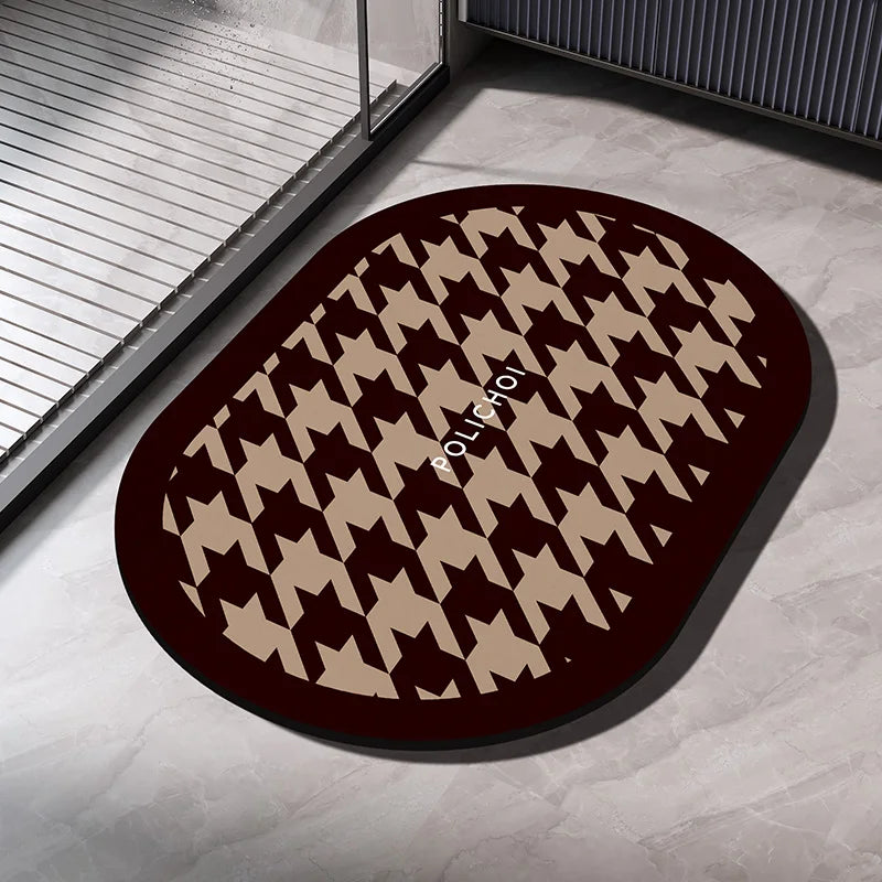 Diatomaceous Earth Bath Mat Bathroom Rug Absorbent Non-slip Floor Foot