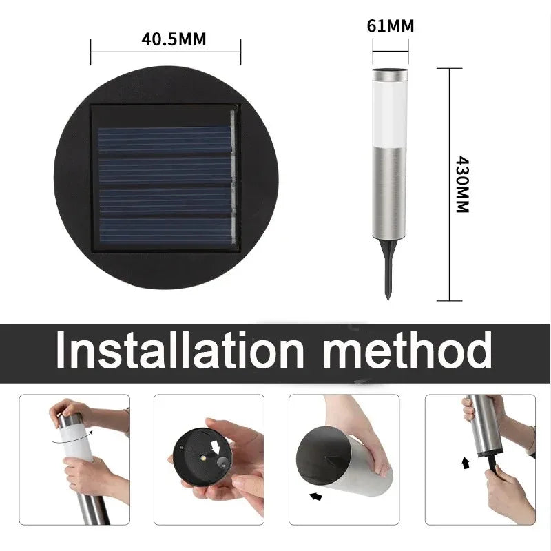 Solar Garden Pathway Lights Outdoor Waterproof LED Lighting Ground Plug