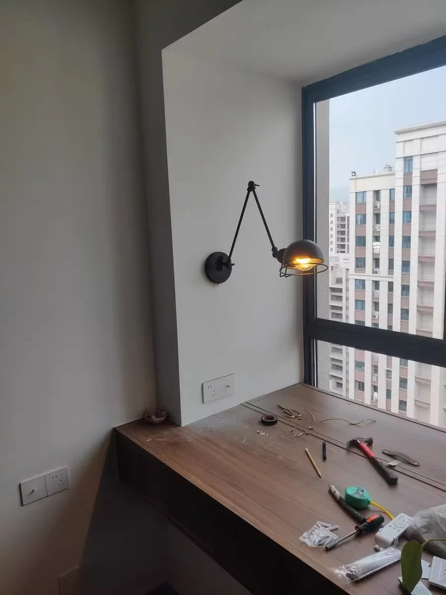 Modern Simple Adjustable Interior Led Wall Lamp White Black for Bedside