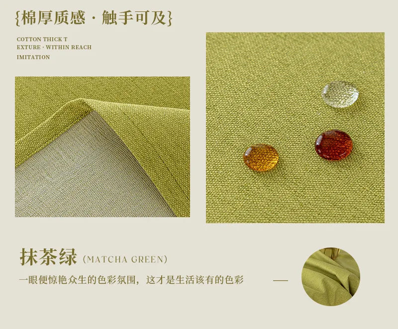 Cotton and Linen Three-proof Tablecloth Waterproof and Dustproof Solid