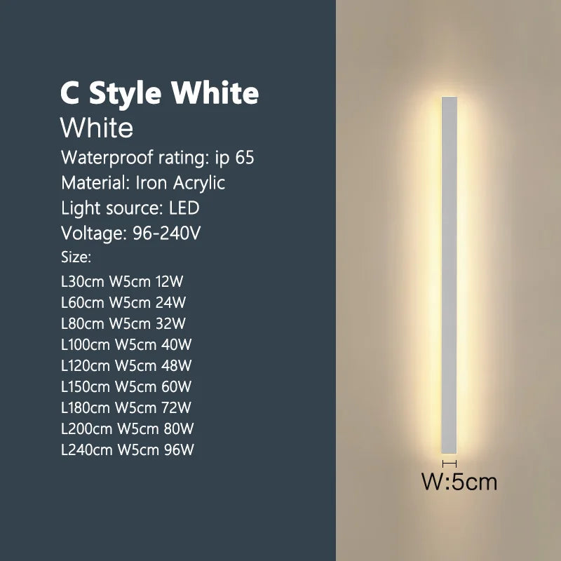 Linear LED Outdoor Wall Light